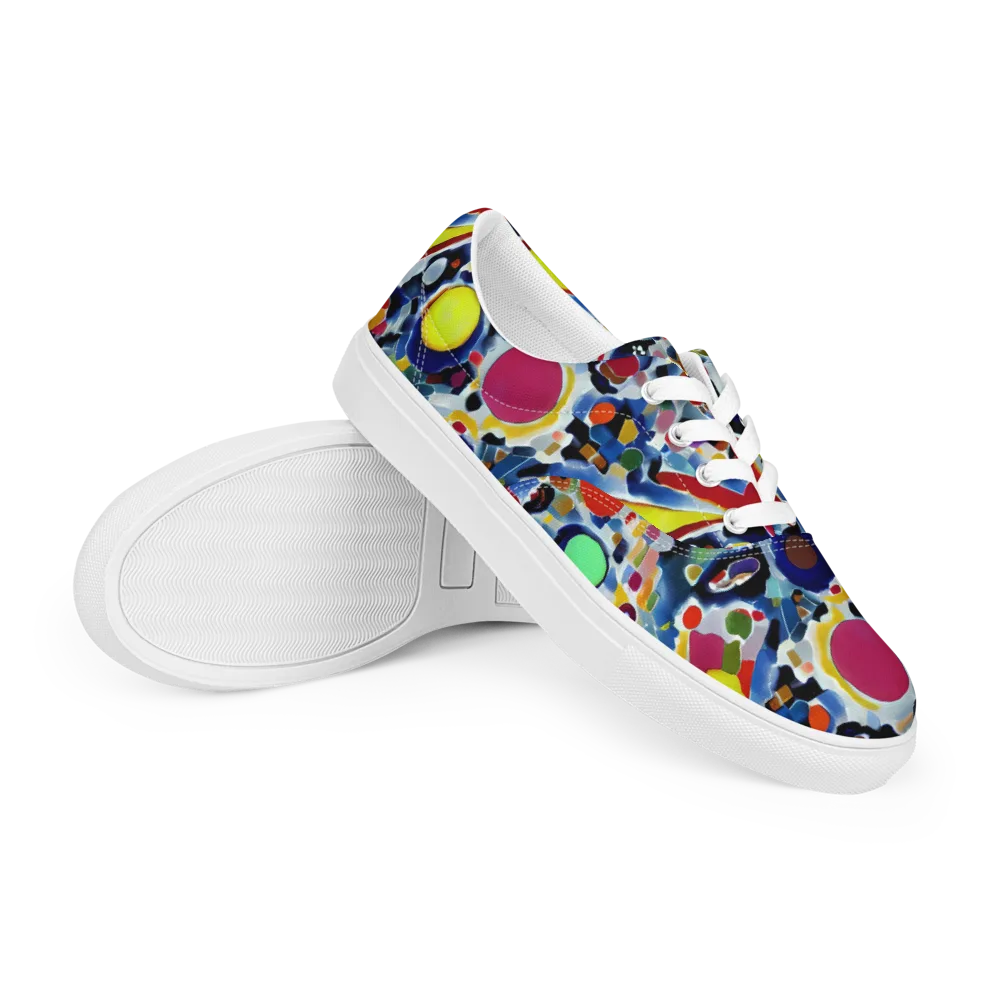 Neon Impression on Men's Lace-Up Canvas Shoes — Right Front