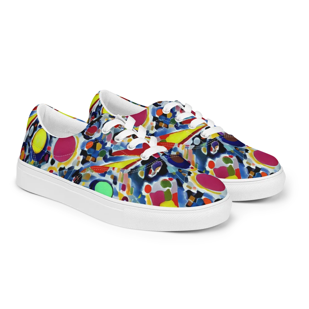 Neon Impression on Men's Lace-Up Canvas Shoes — Right Front