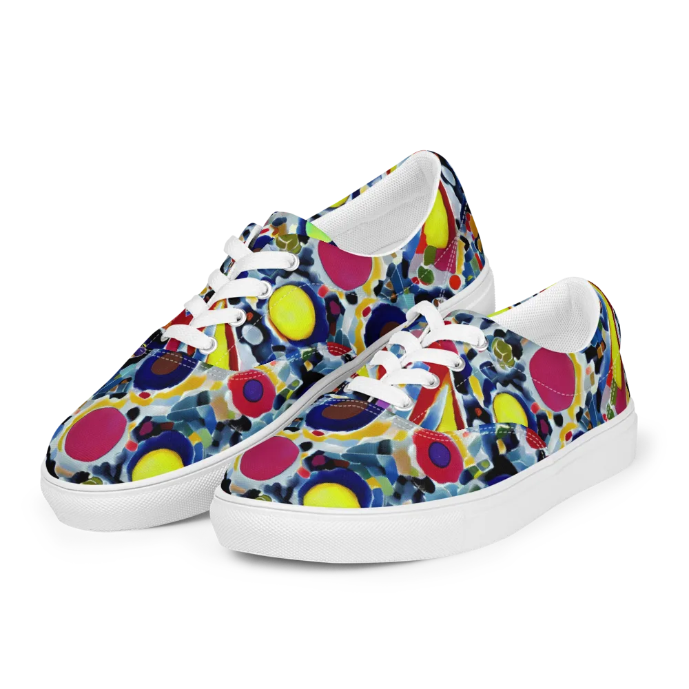 Neon Impression on Men's Lace-Up Canvas Shoes — Left Front