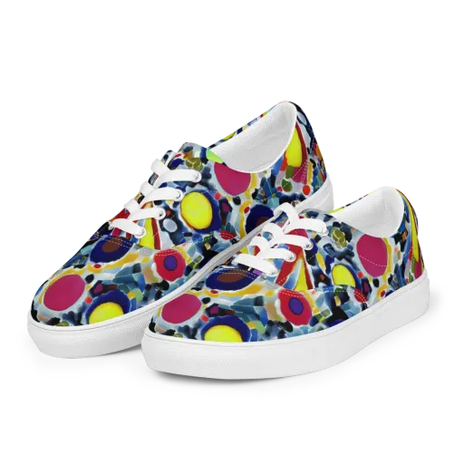 Neon Impression on a Men's Lace-Up Canvas Shoes