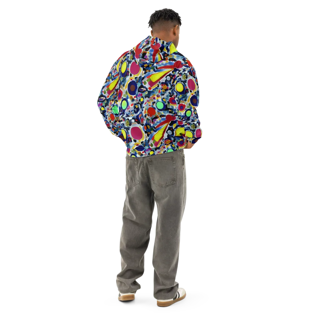 Neon Impression on Cotton Hoodie — Back