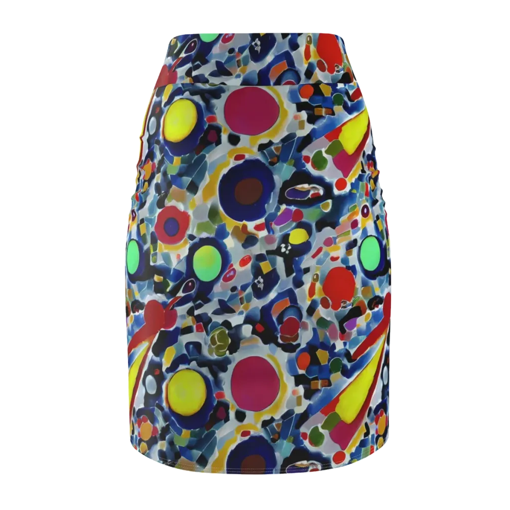 Neon Impression on Pencil Skirt — Back
