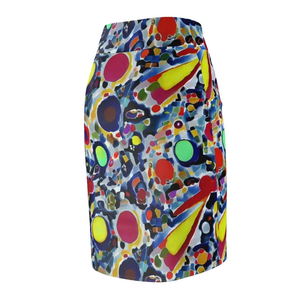 Neon Impression on Pencil Skirt — Back Side