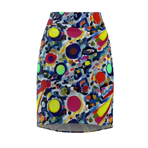Neon Impression on a Pencil Skirt