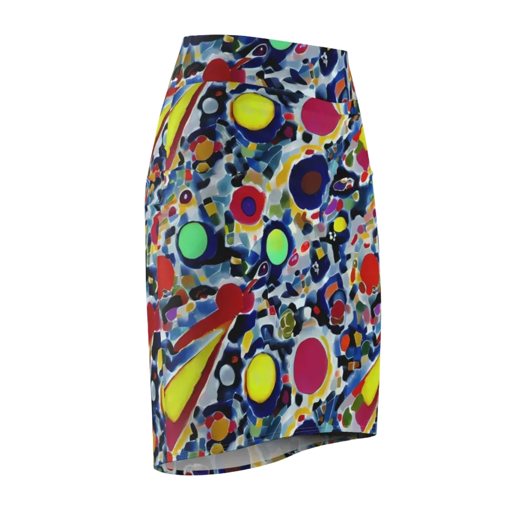 Neon Impression on Pencil Skirt — Front Side