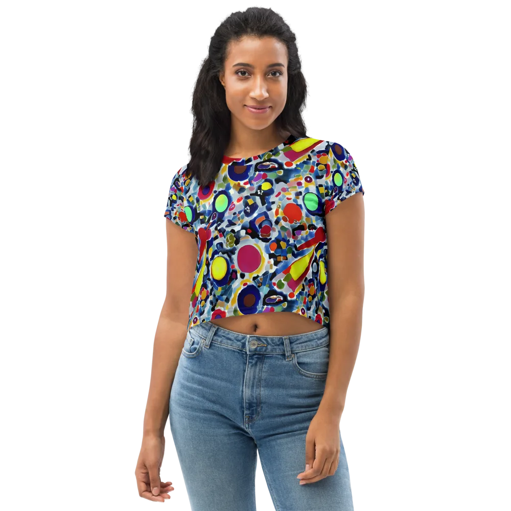 Neon Impression on Crop Tee — Front