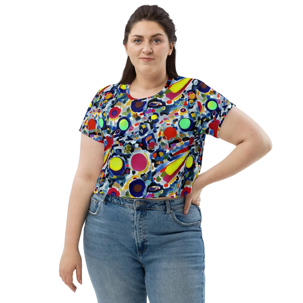 Neon Impression on Crop Tee — Front