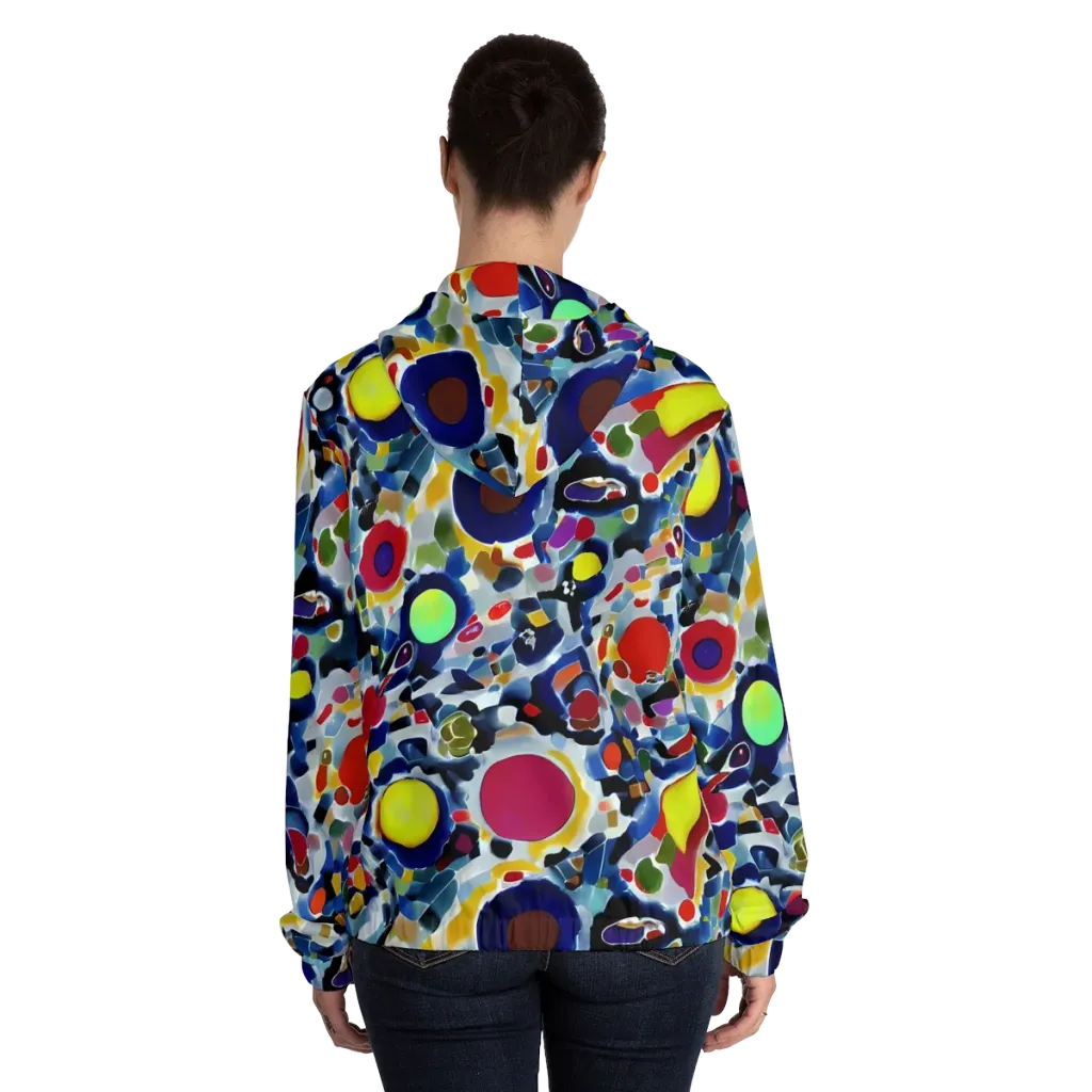 Neon Impression on Women's Full-Zip Hoodie — Back On Person