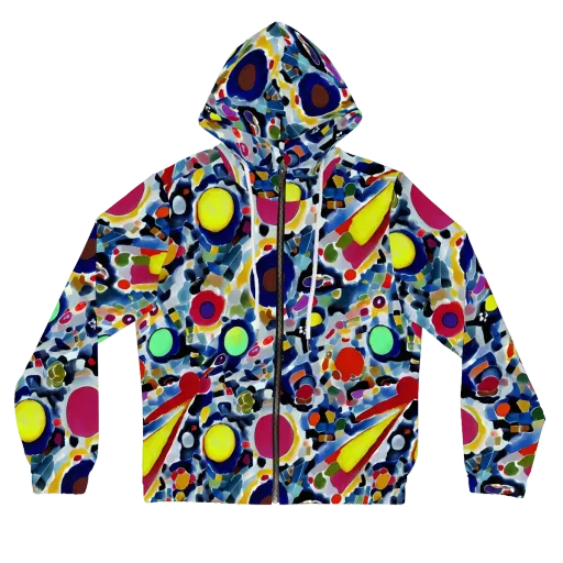 Neon Impression on a Women's Full-Zip Hoodie