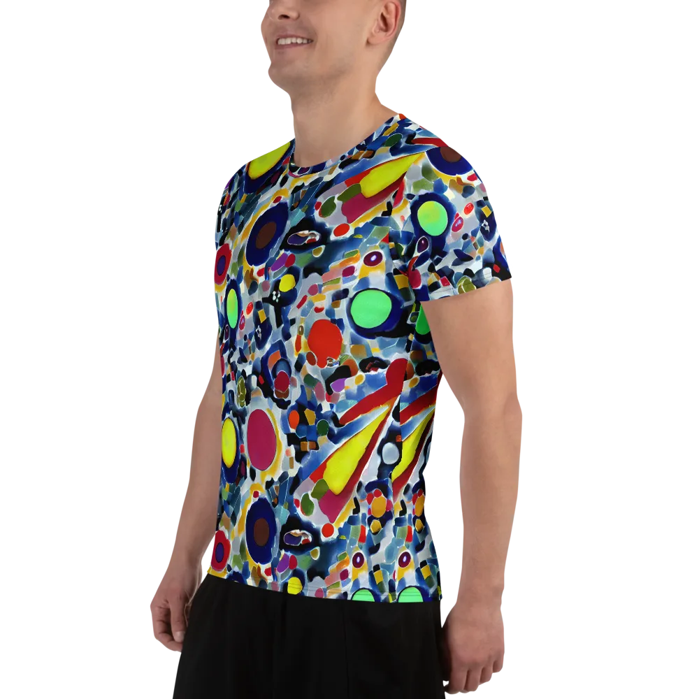 Neon Impression on Men's Athletic T-Shirt — Left