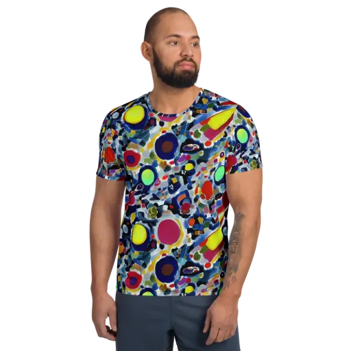 Neon Impression on a Men's Athletic T-Shirt