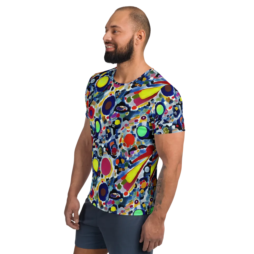 Neon Impression on Men's Athletic T-Shirt — Left