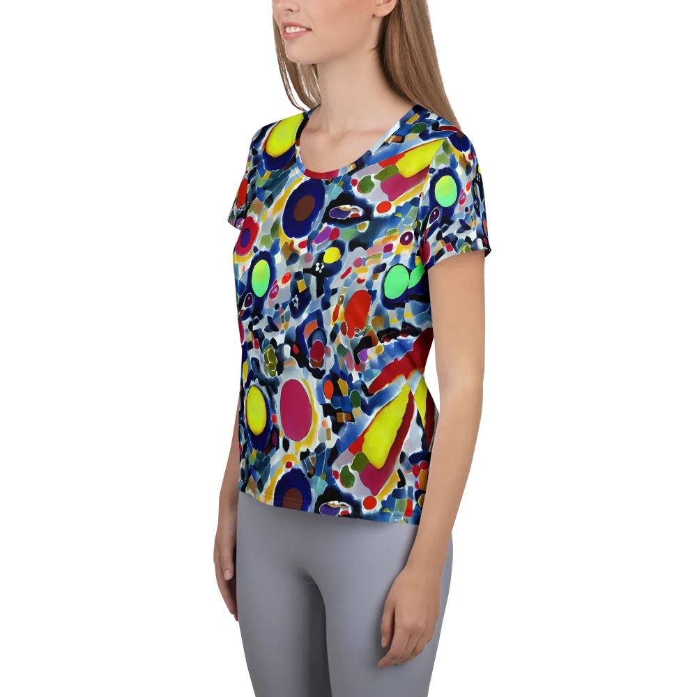 Neon Impression on Women's Athletic T-Shirt — Left