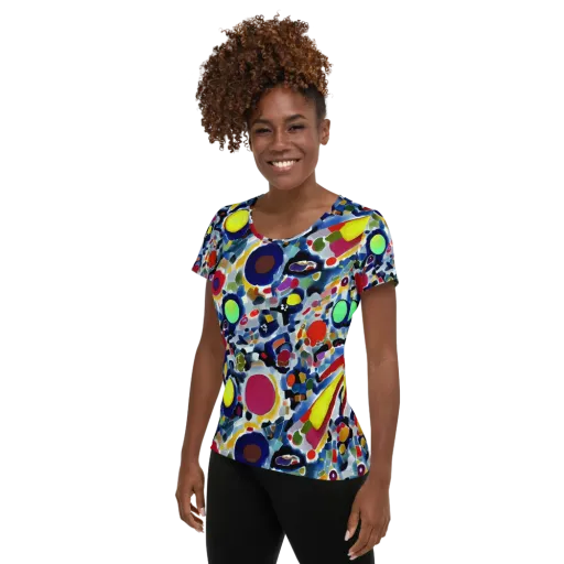 Neon Impression on a Women's Athletic T-Shirt
