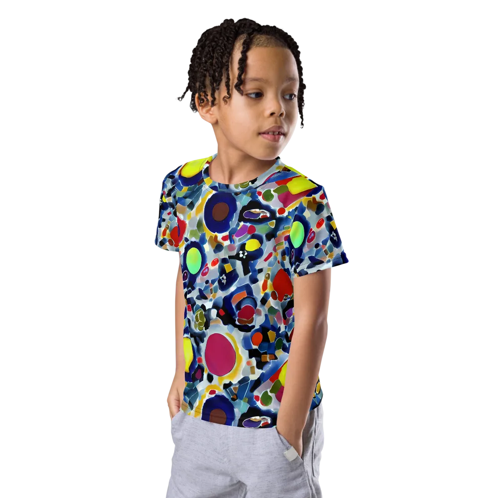Neon Impression on Kids Crew Neck T-Shirt — Left Front