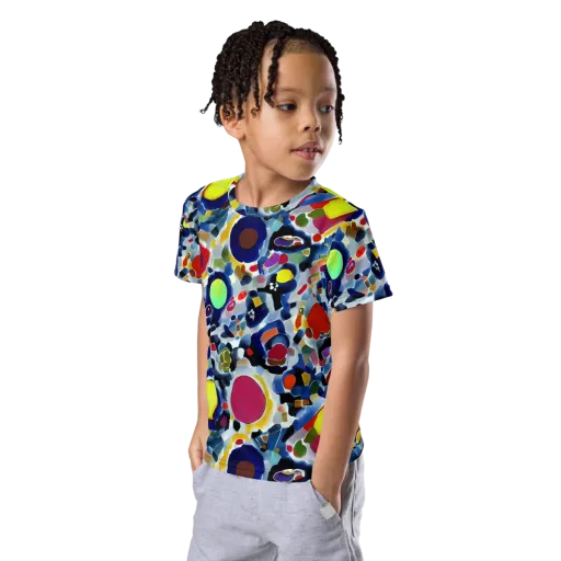 Neon Impression on a Kids Crew Neck T-Shirt