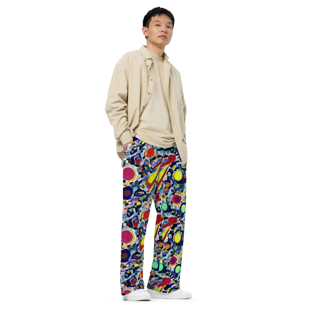Neon Impression on Wide-Leg Pants — Right Front