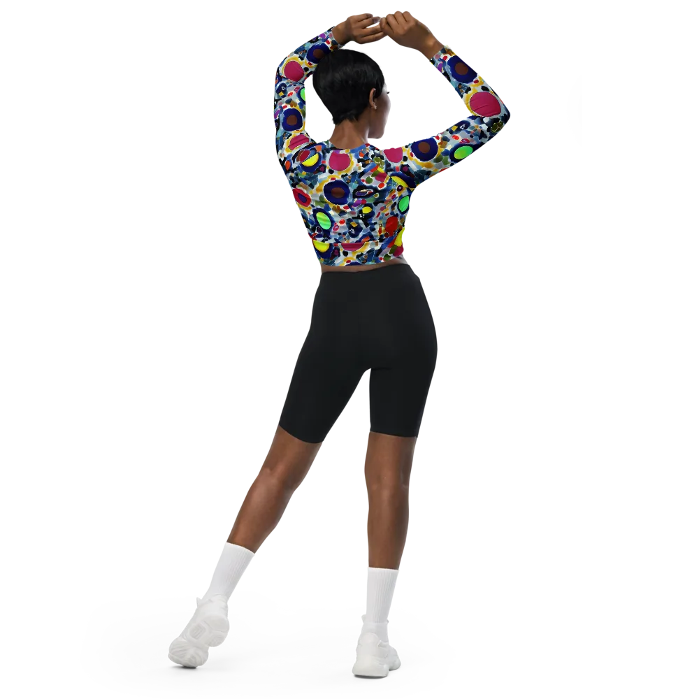 Neon Impression on Long Sleeve Crop Top — Back