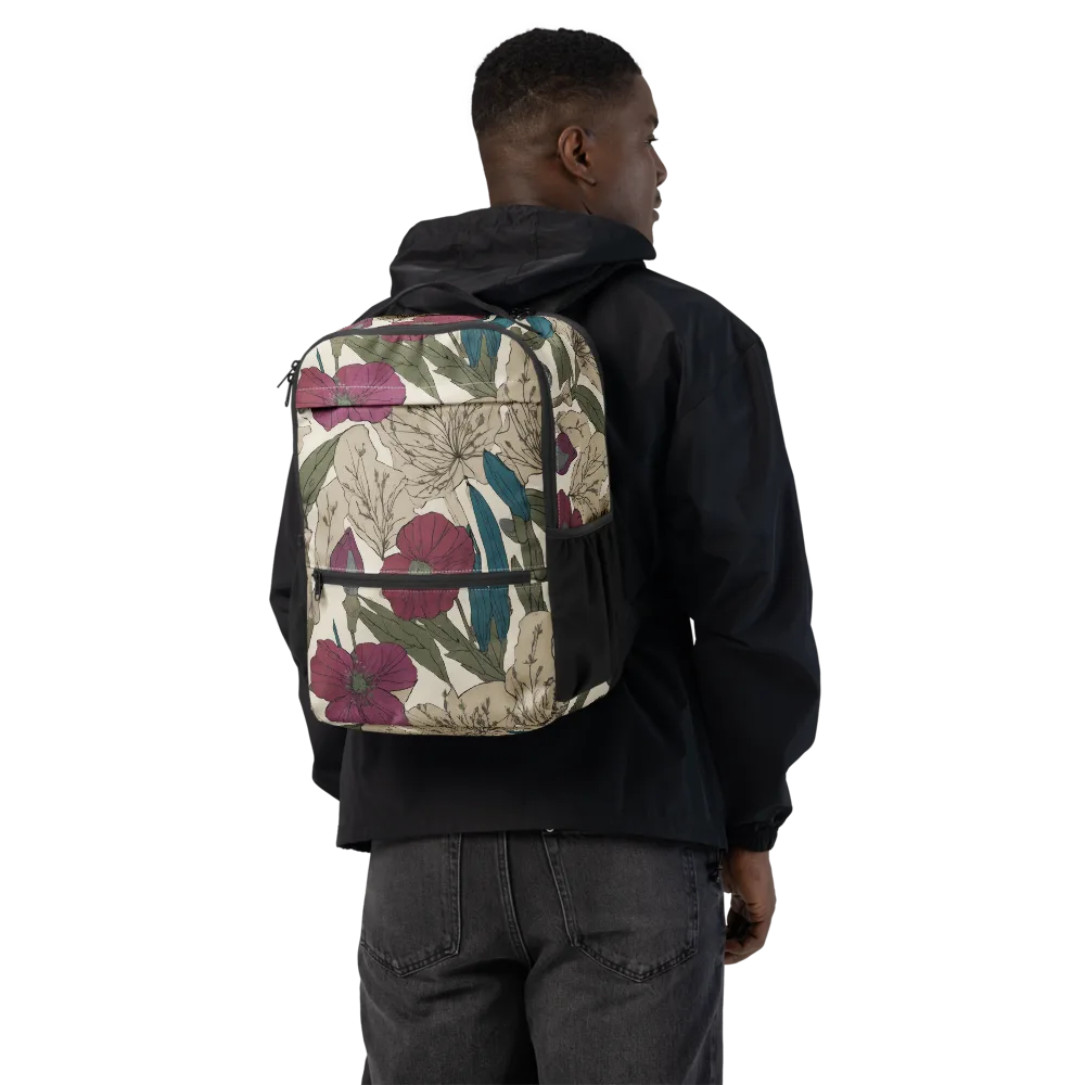 Poppy Herbarium on Utility Backpack — Back