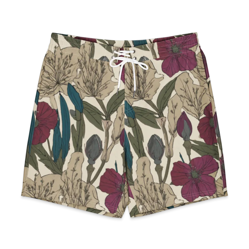 Poppy Herbarium on Men's Board Shorts — Front