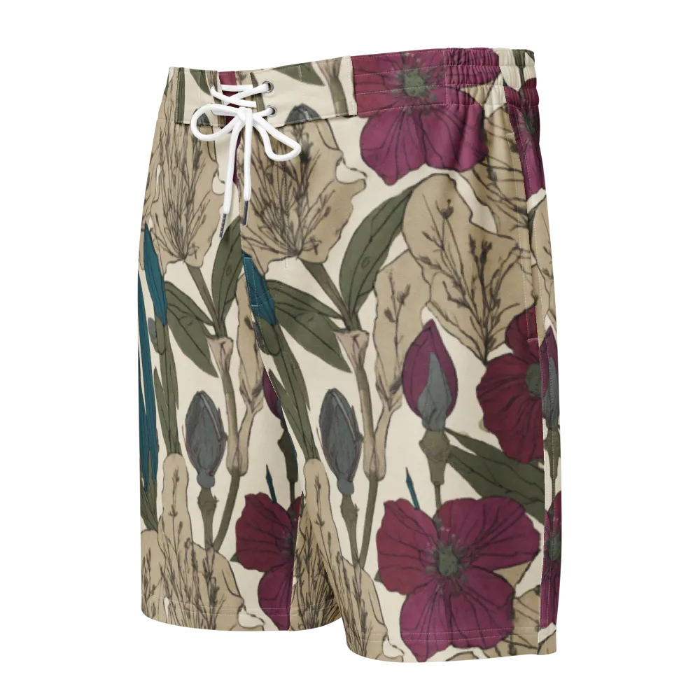 Poppy Herbarium on Men's Board Shorts — Front