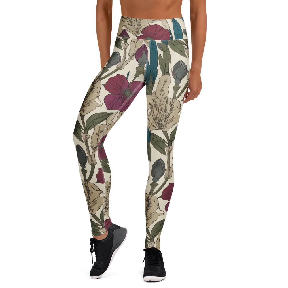 Poppy Herbarium on Yoga Leggings — Front