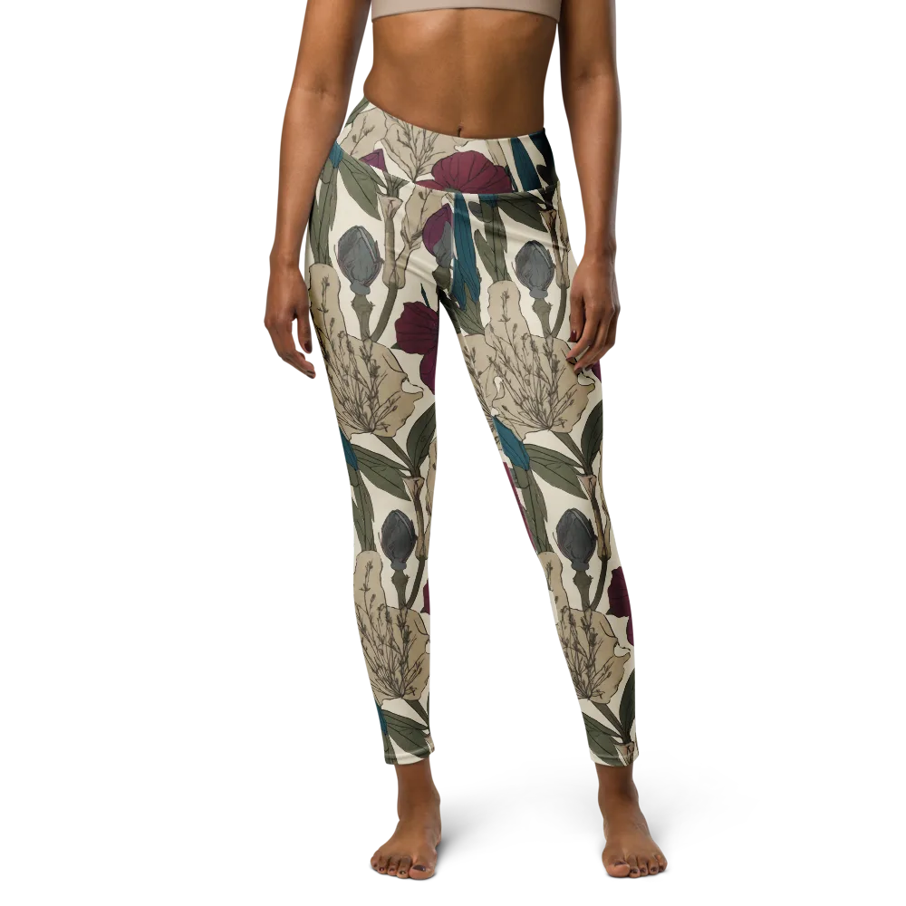Poppy Herbarium on Yoga Leggings — Front