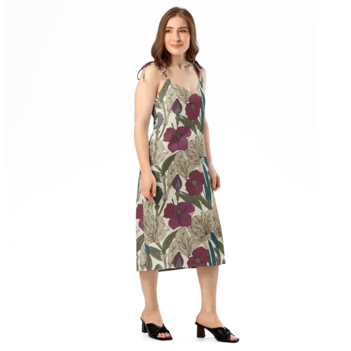 Poppy Herbarium on a Slip Dress