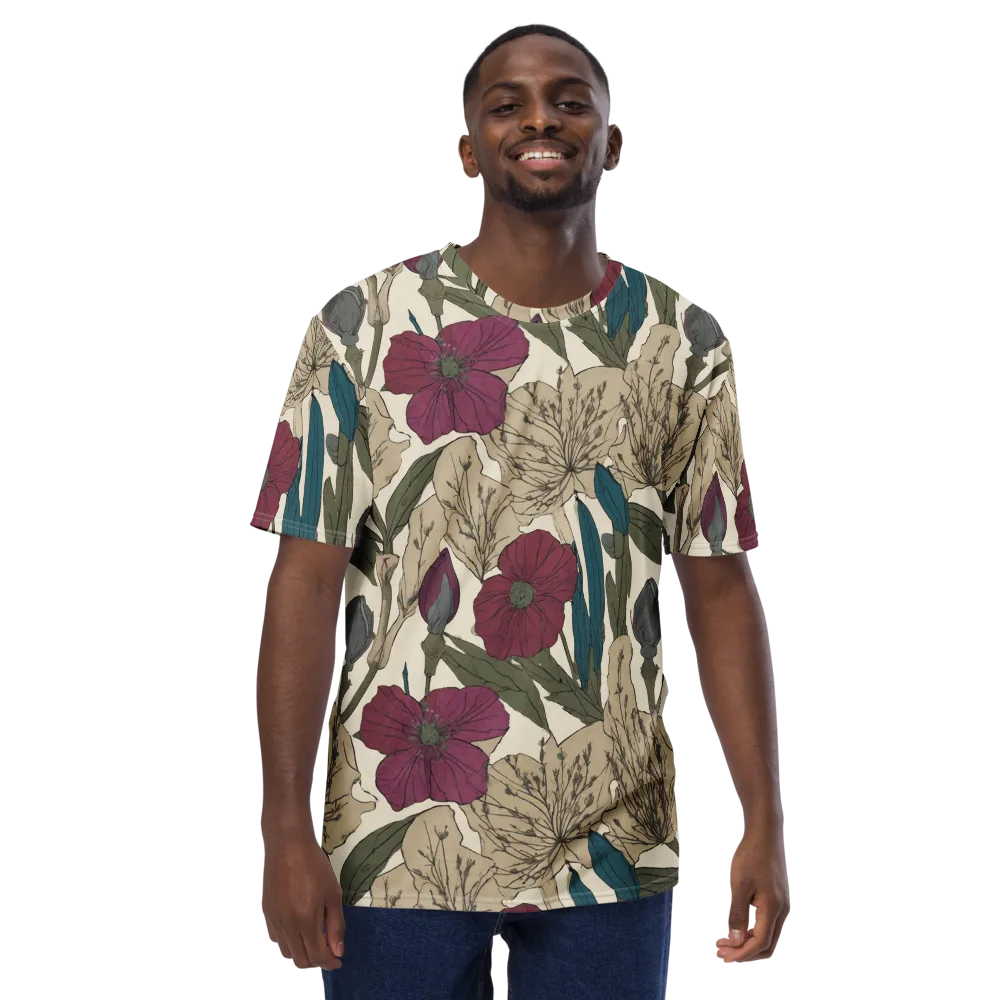 Poppy Herbarium on Men's Crew Neck T-Shirt — Front