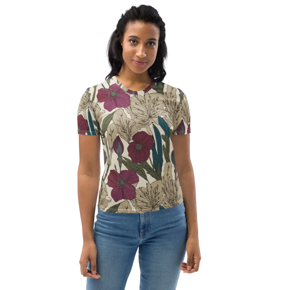 Poppy Herbarium on Women's Crew Neck T-Shirt — Front
