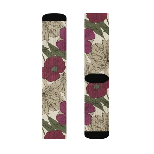 Poppy Herbarium on a Socks