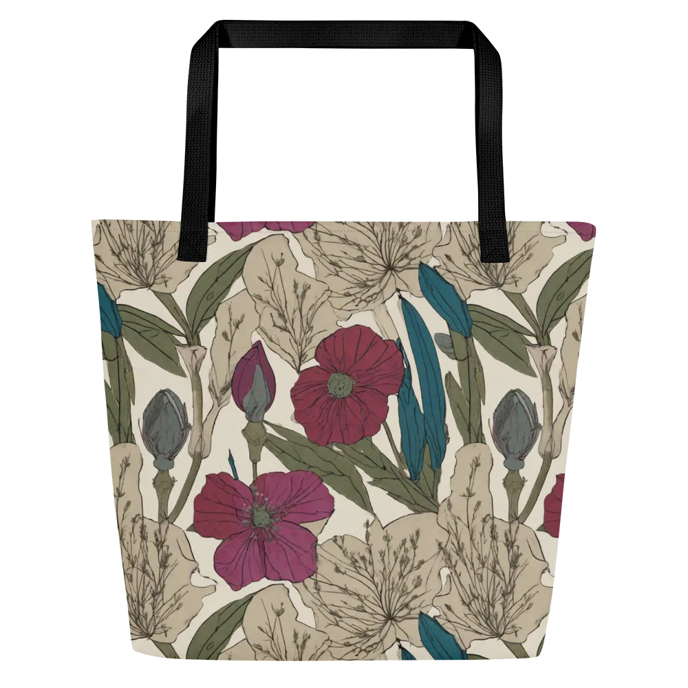 Poppy Herbarium on Large Tote Bag W/ Pocket — Front