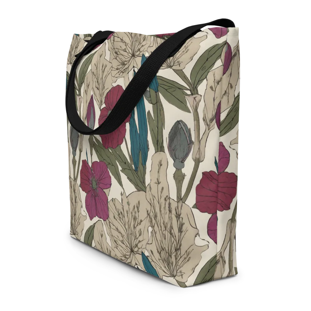Poppy Herbarium on Large Tote Bag W/ Pocket — Front