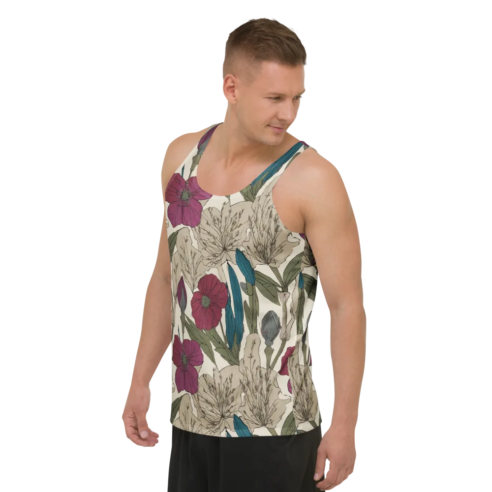 Poppy Herbarium on Men's Tank Top — Left Front