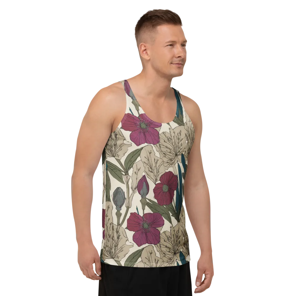 Poppy Herbarium on Men's Tank Top — Right Front