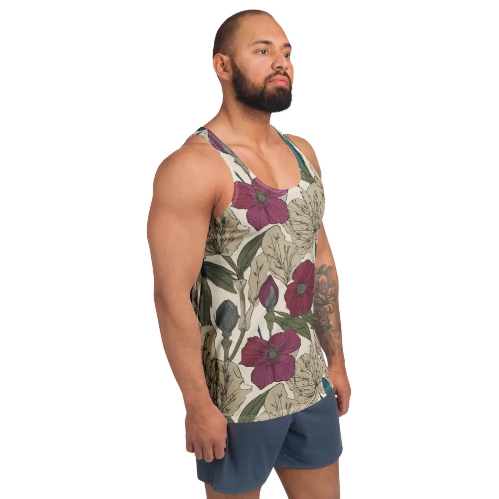 Poppy Herbarium on Men's Tank Top — Right Front