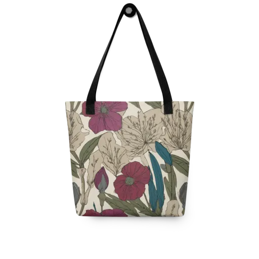 Poppy Herbarium on a Tote Bag