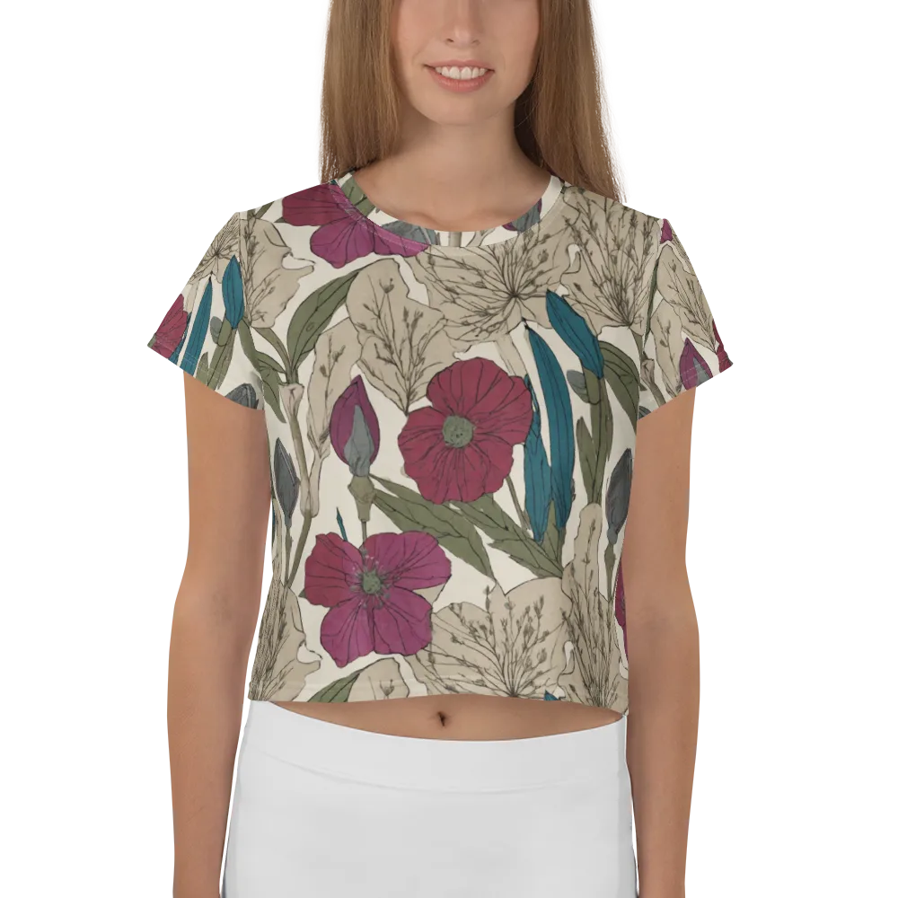 Poppy Herbarium on Crop Tee — Front