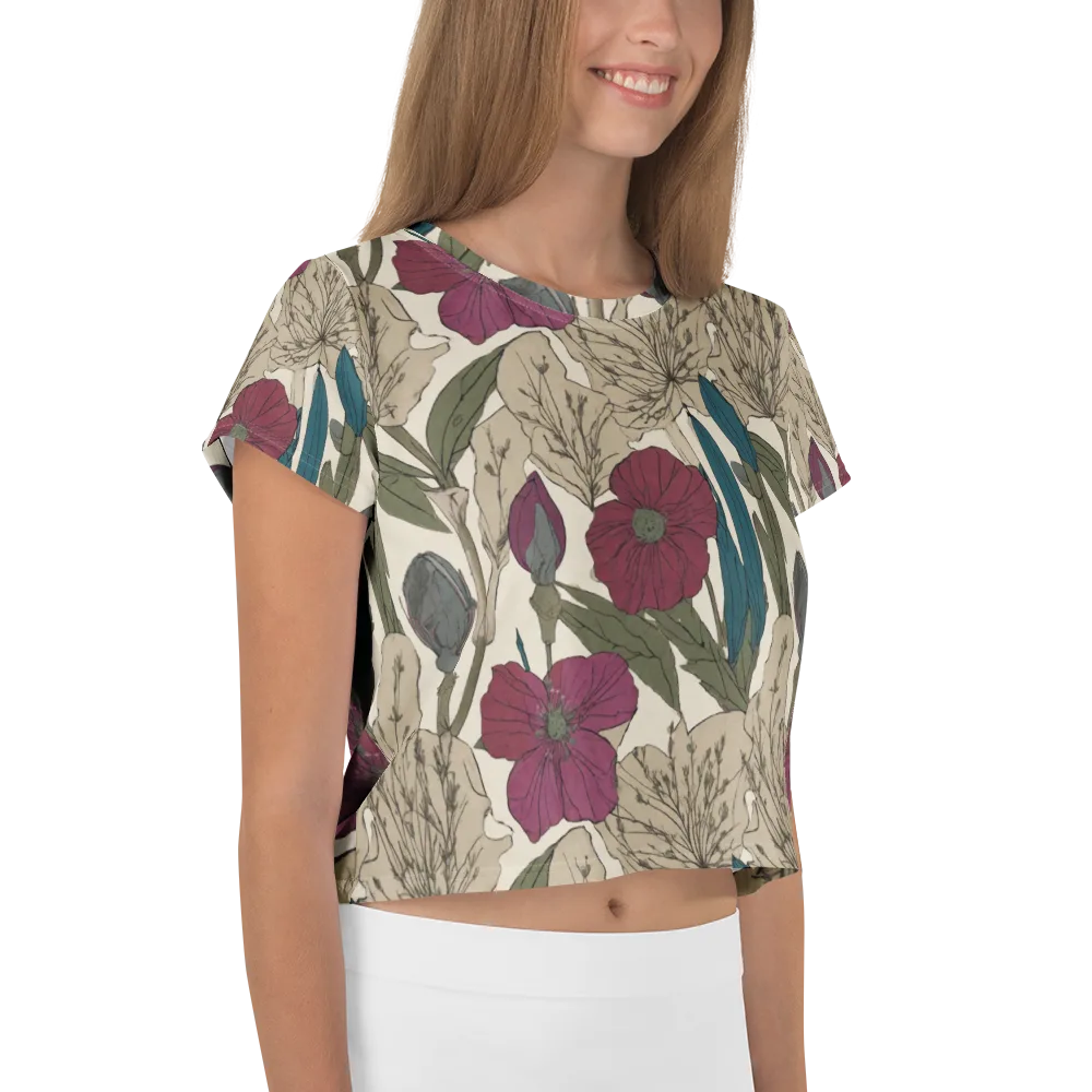 Poppy Herbarium on Crop Tee — Right