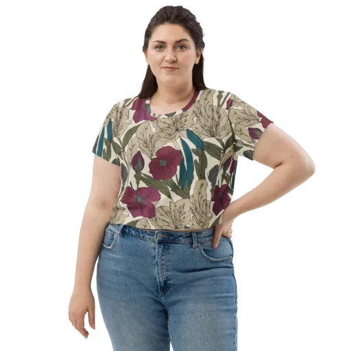 Poppy Herbarium on a Crop Tee