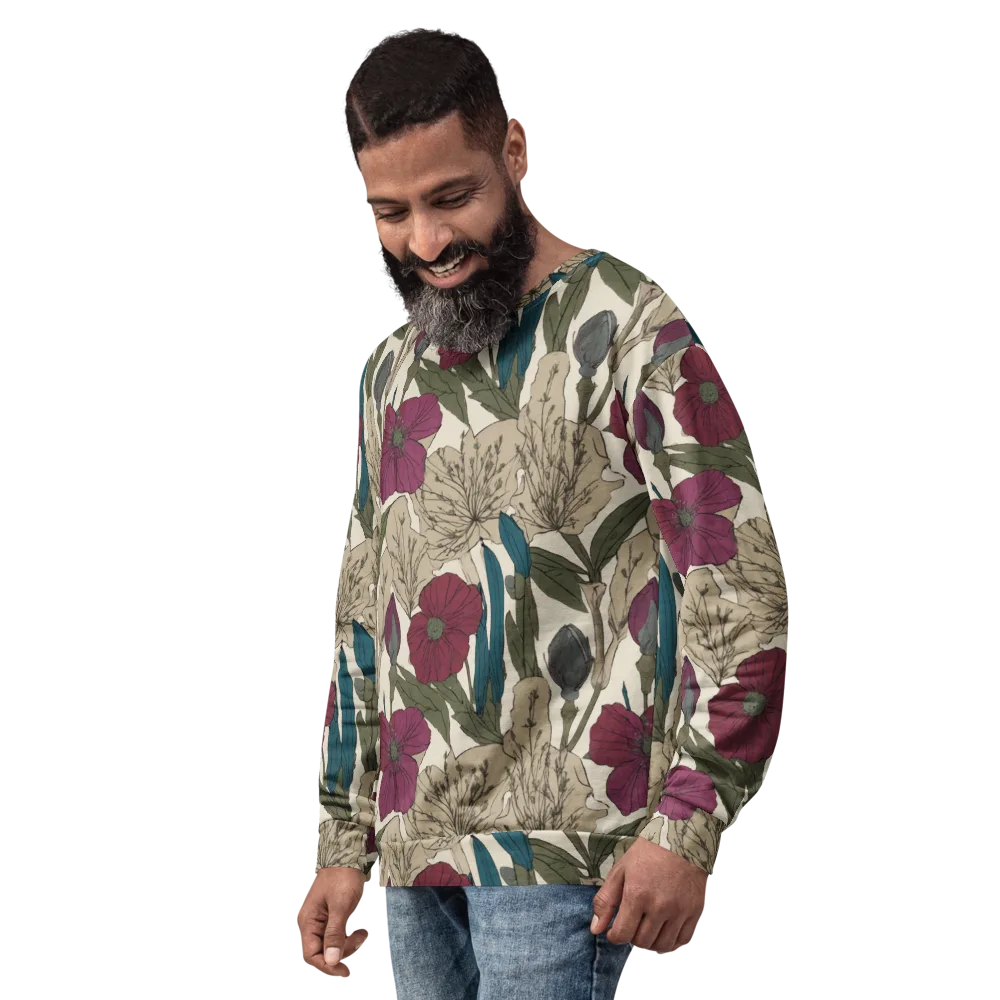 Poppy Herbarium on Sweatshirt — Left Front