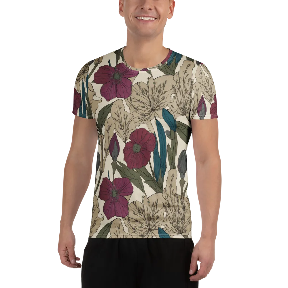 Poppy Herbarium on Men's Athletic T-Shirt — Front
