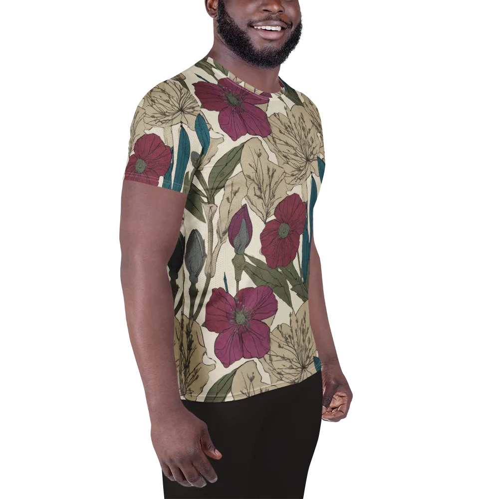 Poppy Herbarium on Men's Athletic T-Shirt — Right
