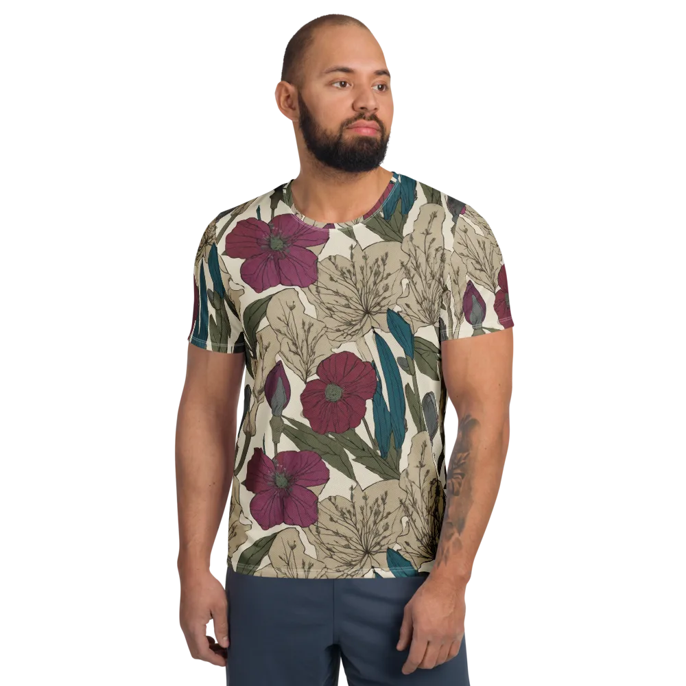 Poppy Herbarium on Men's Athletic T-Shirt — Front