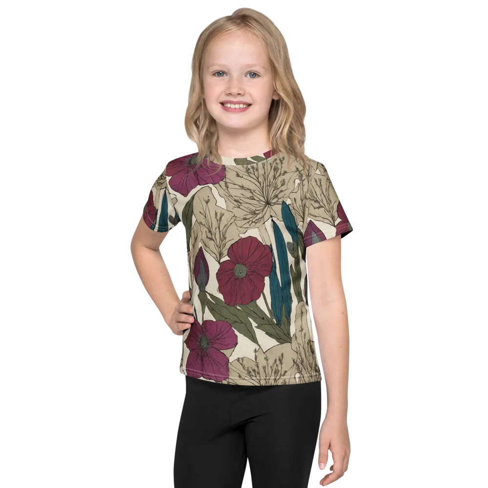 Poppy Herbarium on Kids Crew Neck T-Shirt — Front