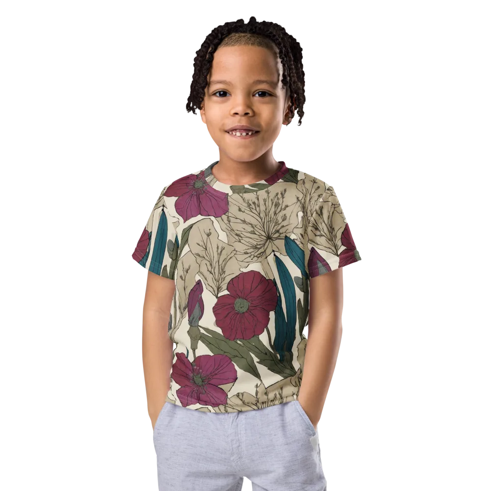 Poppy Herbarium on Kids Crew Neck T-Shirt — Front