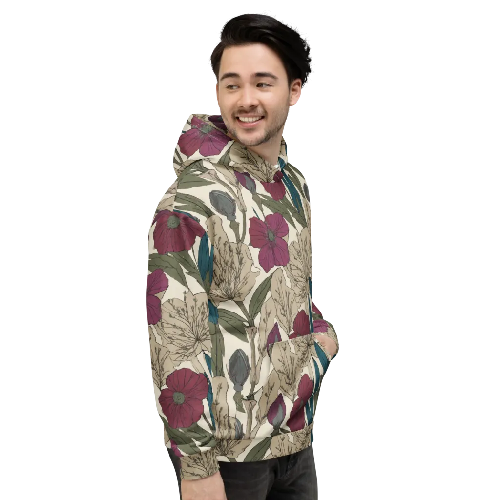 Poppy Herbarium on Hoodie — Right
