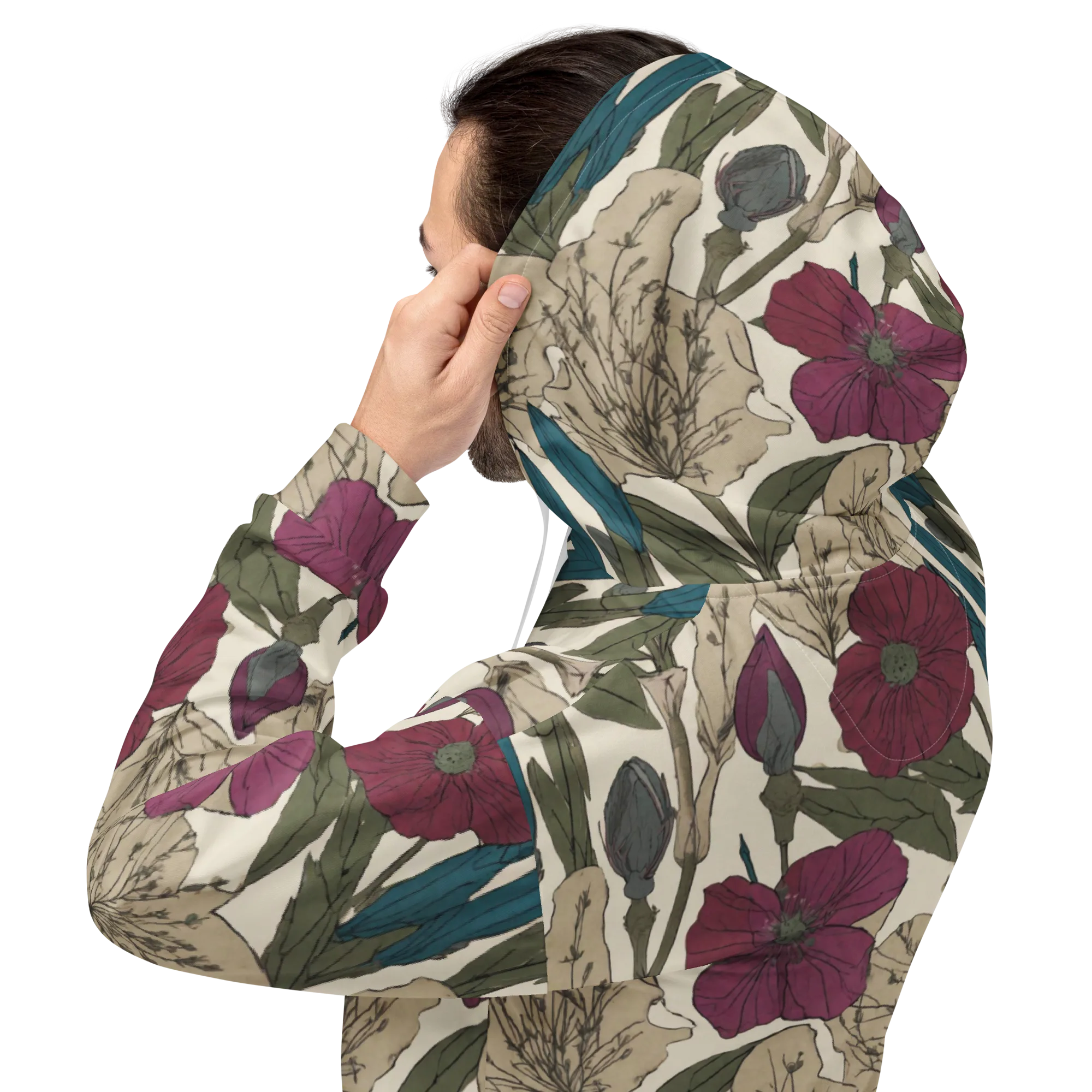 Poppy Herbarium on Hoodie — Back