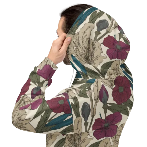 Poppy Herbarium on a Hoodie