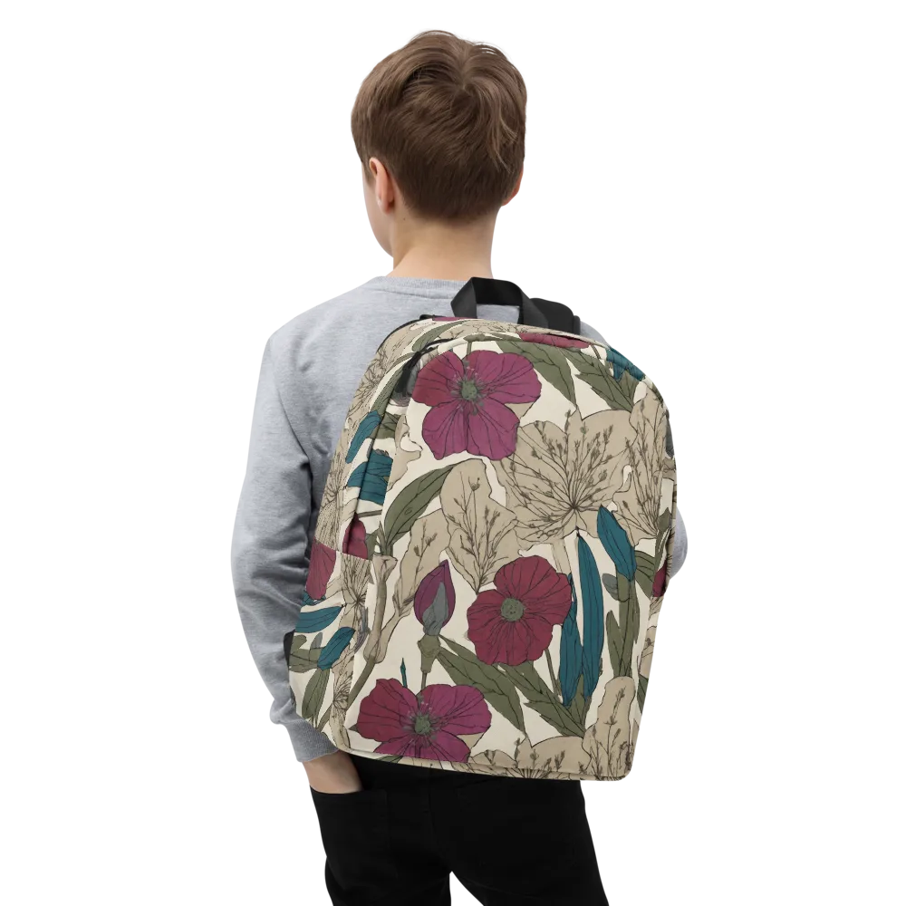 Poppy Herbarium on Minimalist Backpack — Zoomed-in